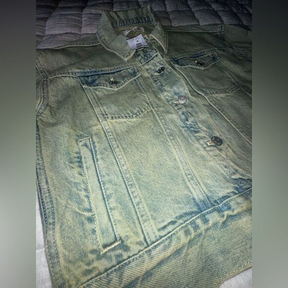 NWTs Madewell Oversized Crop Denim Trucker Jacket Size Small - Picture 8 of 10